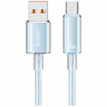 USAMS Cloud Series US-SJ658 6A USB-A ja USB-C vaheline 1,2 meetri pikkune sinine kaabel.