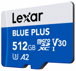 Lexar Mlukaart microSD kaart 512GB C10 A2 U3 V30 170MB/s Sinine Plus