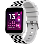 CANYON Joyce KW-43, Smart Watch, Realtek 8762DT/IPS 1.54" 240x240/ARM Cortex-M4F/eMMC 512MB, Speaker, Music player AND BT/TWS Direct connection, IP-67 waterproof, Health monitoring, 3 Games, Changeable watch-faces/240mAh/White-Black/43.5*36.5mm strap ...