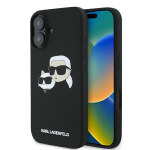 Karl Lagerfeld KLHMP16SSKCHPPLK iPhone16 6.1" must/valge krgkvaliteed Silicone Double Heads Print MagS