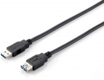 Equip USB-A3.0-A kabeli laiendus, pikkus 3.00m, must polbeutel