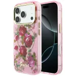 GUESS Juhtme IML Glitter Blossom Roses iPhone 18 Pro Max / iPhone 17 Pro Max jaoks, roosa