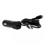 Gear Laadija 12-24V 1xUSB 2,4A Must Lightning kaabel 1m MFI C89