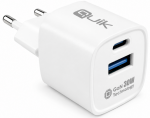 Quik Tarvikud QG-322 GaN USB-C / USB laadija 30W