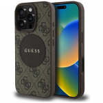 GUESS Etui 4G Circle Classic Logo MagSafe do iPhone 16 Pro Max brzowy