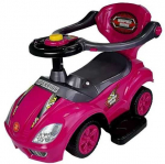 Lean Cars Toddlers Ride On Push Along with Parent Handle Mega Car 3in1 Pink