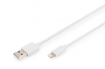 Digitus USB kabel 2.0 A St. - Lightning St., MFI 2M valge