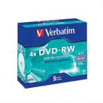 Verbatim DISC DVD-RW 4,7 GB 4X 5tk