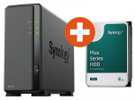 SYNOLOGY DS124 NAS-ssteem 1-paneeliga 12 TB, sh 12 TB kvaketas HAT3310-12T