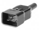 MicroConnect IEC Power Adaptor C20 Plug C20 Socket, Straight, Black