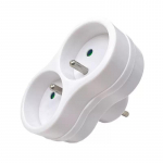 MicroConnect Plug EU to 2French Type E, White