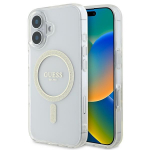 GUESS GUHMP16SHFGERET iPhone 16 6.1" przeroczysty/transparent hardcase IML Glitter Circle MagSafe