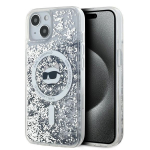 Karl Lagerfeld KLHMP14SLGCHSGH iPhone 14 / 15 / 13 6.1" kvakaaneline lbipaistev vedel glitter Choupette Head Magsafe