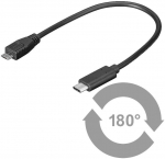 MicroConnect USB-C to USB2.0 Micro B 0.2M Black, for synching and