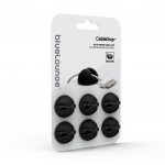BlueLounge Kabelipdja - Kinnituskinnitus kabelile, 6-pakend - Must