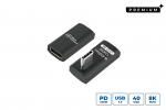 MicroConnect Premium USB4 Gen 3x2 USB-C angeled straight adapter,