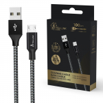 Extralink NUTIKAS ELUKAABEL 15W, USB-A MIKRO-USB, 100CM, PVC, 5V 2.4A, MUST