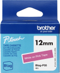 BROTHER Btag-P35 tarranool 12 mm x 4 m, valge helehallil taustal (BTAGP35)