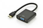 Mercodan Mini HDMI: male - VGA: female adapter, koos 3,5 mm heliga,