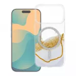 IPhone 13 / 14 mbris, kuldne, MagSafe-iga hilduv, valge