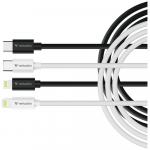 Verbatim Kaabli snkroonimine ja laadimine USB-C kuni Lightning essentsiaalid 27W must / valge 2tk. 32392