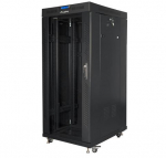 LANBERG Seisev riiulikapp 19 tolli 27U 800x1200 must LCD klaasuks FLAT PACK