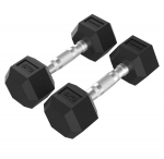 Tunturi Platinum Hex Rubber Dumbbell, 4kg, Pair