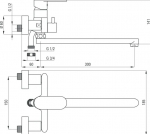 deante Seinale paigaldatav valamu ja vannisegisti koos pikendatud vljalaskeava - voolikuhendusega