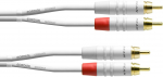 Cordial 2 x RCA pesa kuni 2 x RCA isane kaabel, 0,9 m, valge (CFU0,9CC-SNOW)