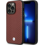 BMW Etui BMHCP14L22RFGR iPhone 14 Pro 6,1" bordoovrvi/burgundia nahast teemantmustriga