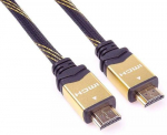 PremiumCord KPHDMET1 HDMI kaabel 1 m, HDMI Type A (Standard), must, kuldne