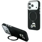 Case Karl Lagerfeld with Ring Stand 360 Karl AND Choupette Heads Pin MagSafe for iPhone 18 Pro / 17 Pr