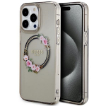 GUESS GUHMP15XHFWFCK iPhone 15 Pro Max 6.7" tarny/must kvakaaneline IML Flowers Wreath MagSafe kest