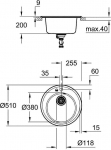 Grohe K200 50-C 510 mm Black