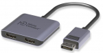 MicroConnect DisplayPort to 2x DisplayPort female MST Hub Splitter