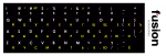 Fusion lamineeritud klaviatuurikleebised RU | ENG kollased