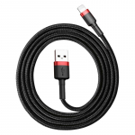 Baseus Cafule USB Lightning kaabel 2,4A 0,5m (punane+must)