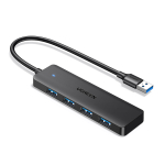 UGREEN HUB CM219 25851 koos 4 USB-A 3.0 portiga ja 15 cm USB-A 3.0 kaabliga - must - OUTLET