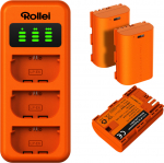 Rollei LP-E6 3-tk akude ja laadija komplekt (20076)