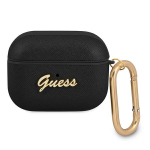 GUESS GUAPSASMK AirPods Pro kate tarna/must Saffiano Script Metal Collection