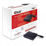 Club3D USB-C Type'i pistikuga VGA + USB 3.0 + USB-C laadimise minidokk