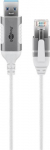 Goobay 74382 USB 3.0 A-tpi RJ45 kaabel, valge, sugu muundja