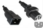 MicroConnect Power Cord C20 - C15 1.8m Black, 16A, 3 x 1mm