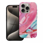IPhone 15 PRO Forcell F-Protect Mirage kaitsembrise lekate, hildub Magsafe'iga, roosa marmor