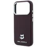KARL LAGERFELDi mbris iPhone 18 Pro Max/ 17 Pro Max jaoks, MagSafe-iga hilduv (tekstureeritud Choupette'i peaga metall) burgund