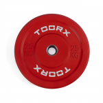 Weight plate TOORX Bumper Plate Challenge, red, 50 mm, 25 kg