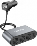 . Dudao autotoidet laadur 2x USB / 3x kaabelihendus stega (R1Pro must)