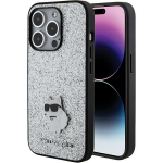 Karl Lagerfeld KLHCP15XGCNPSG iPhone 15 Pro Max 6.7" srebrny/hbedane kvakaane Fikseeritud Glitter Choupette Logo Metal Pin