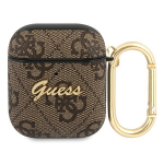 GUESS GUA24GSMW AirPods 1/2 kate brzowy/pruun 4G Script Metal Collection