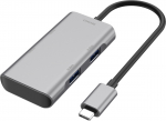 Deltaco HUB201 -USB-C-hubi, thtiharmaa (USBC-HUB201)